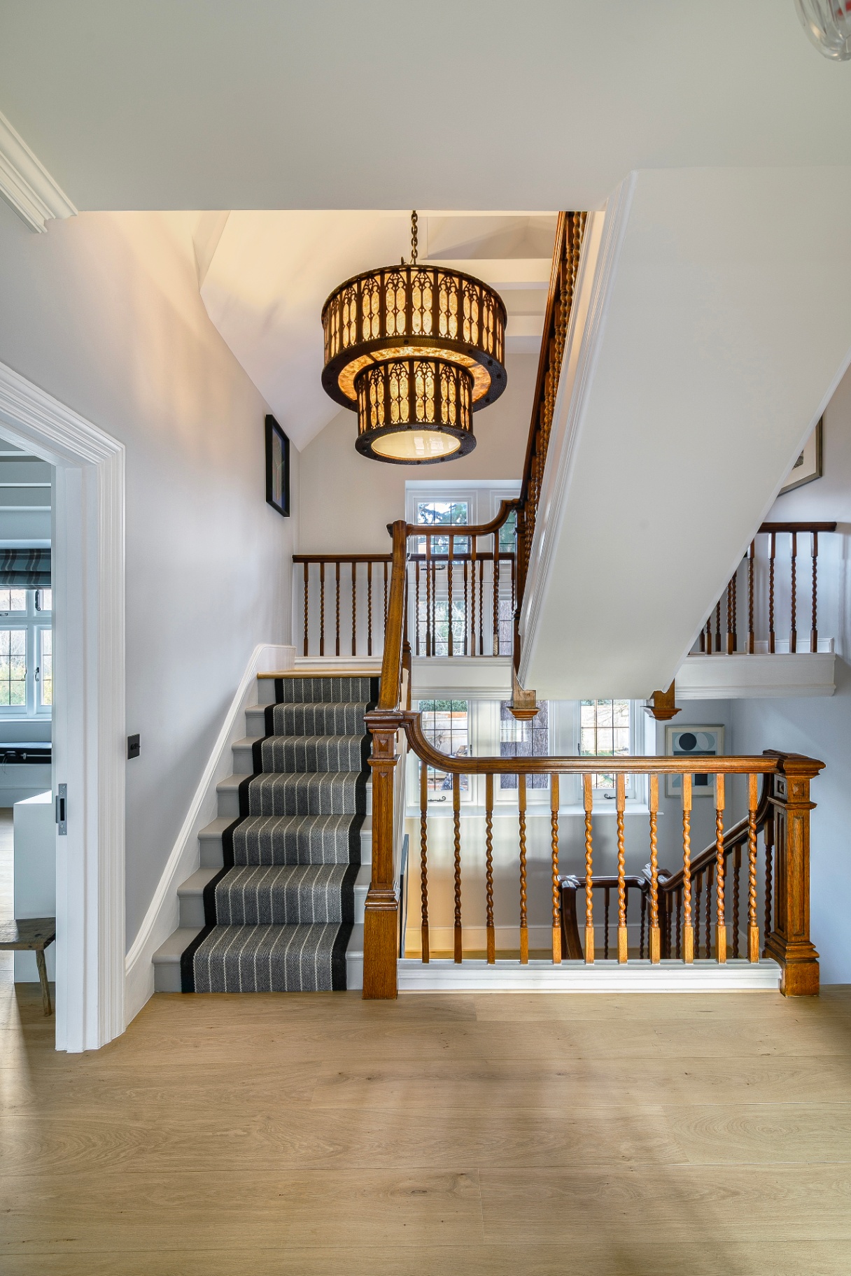 Richmond stair hall with restored timber balustrade